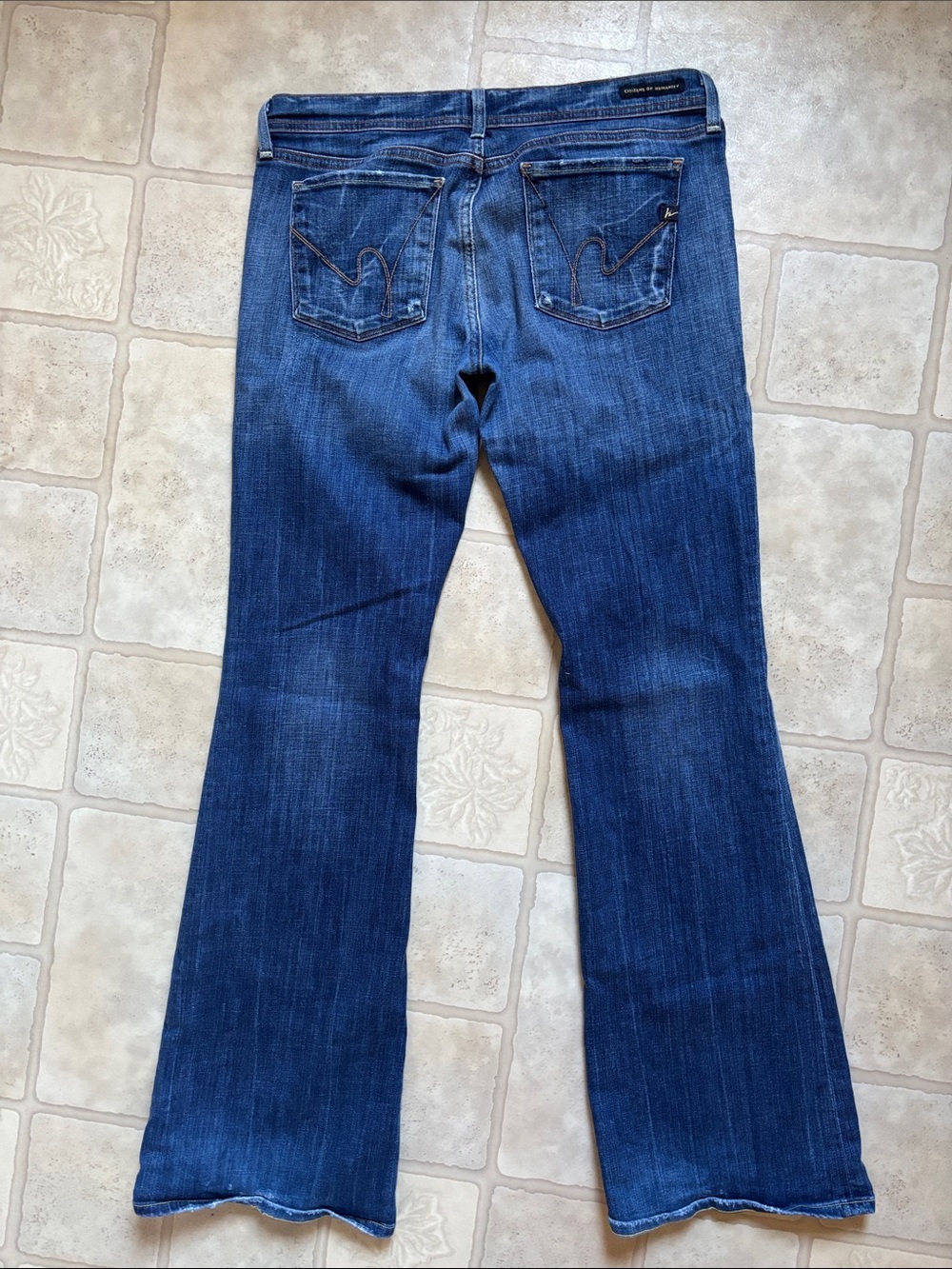 Citizens of Humanity Ingrid 002 Low Waist Flare Distressed Jeans Size 32 USA - Picture 3 of 10